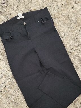 89th +Madison Black Zip-Front Pants With Elastic Waist
